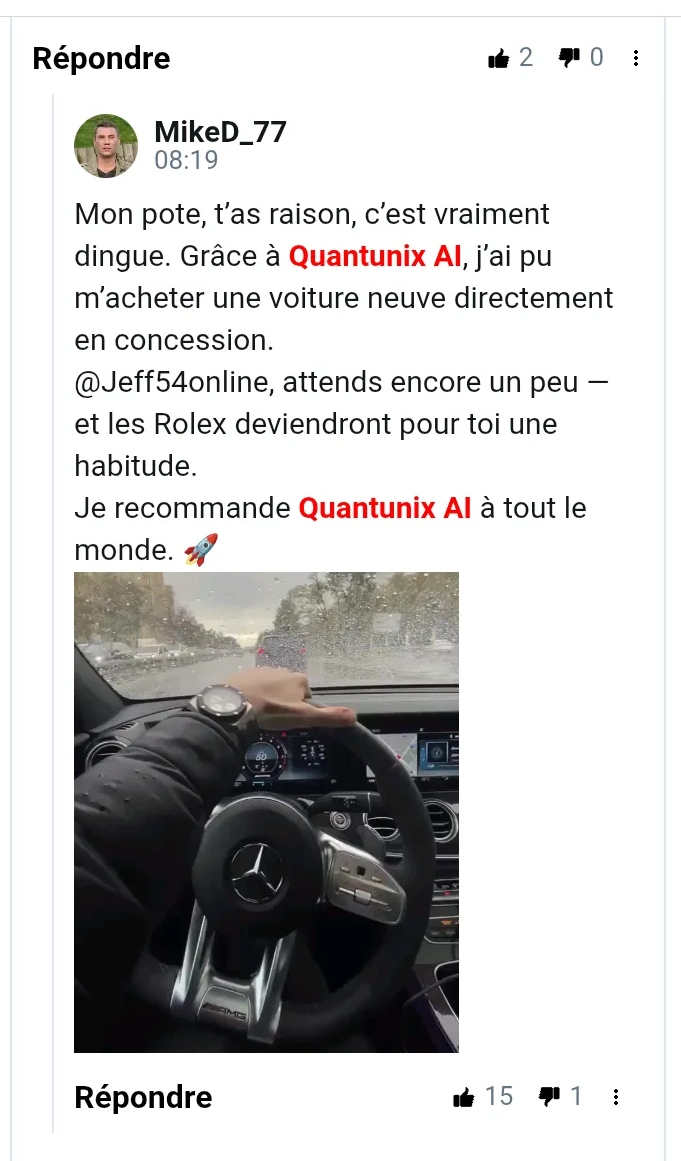 Réponse d'un second utilisateur au premier témoignage
