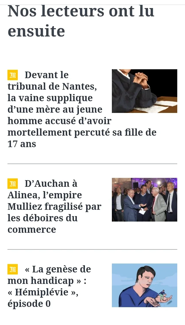 Articles recommandés affichés en fin de page