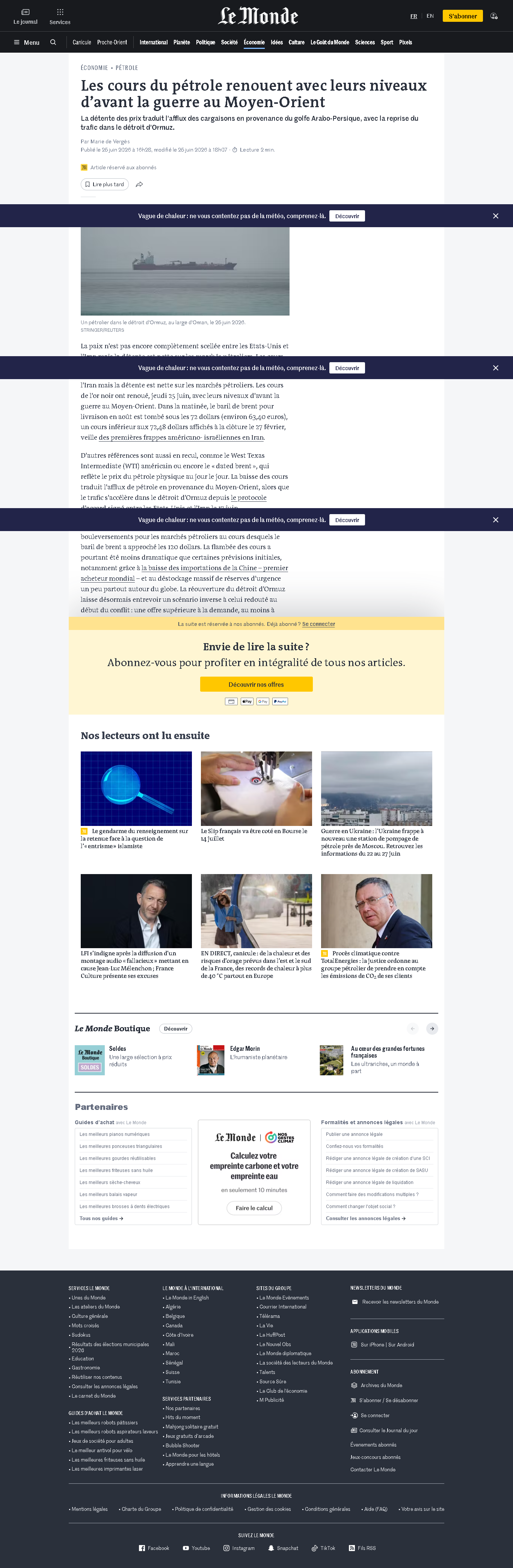 Article authentique publié par Le Monde